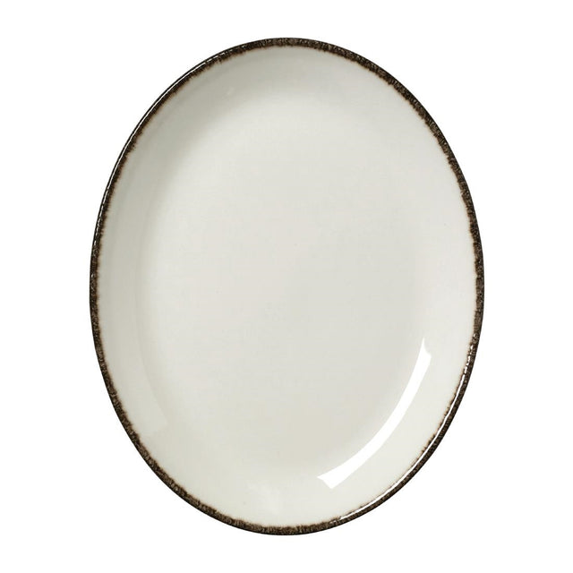 Steelite Charcoal Dapple Oval Coupe Plates 202mm (Pack of 24) - VV1320 Plates Steelite
