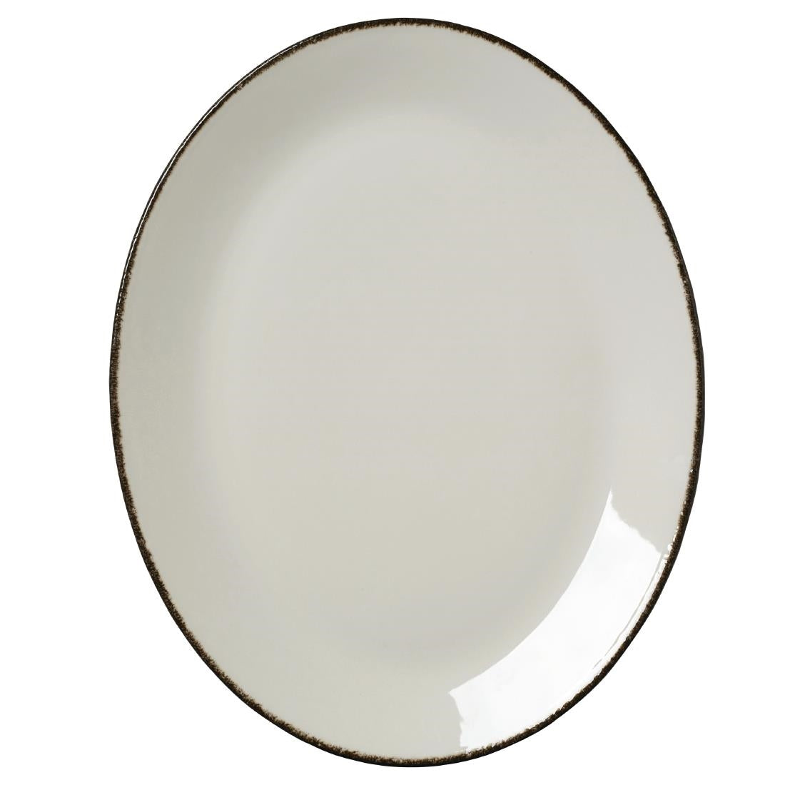 Steelite Charcoal Dapple Oval Coupe Plates 342mm (Pack of 12) - VV1323 Plates Steelite