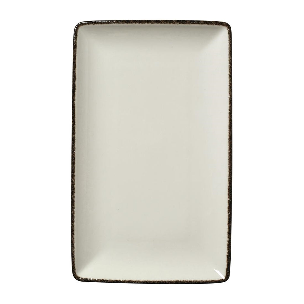 Steelite Charcoal Dapple Rectangle One Plates 270 x 167mm (Pack of 6) - VV1328 Plates Steelite