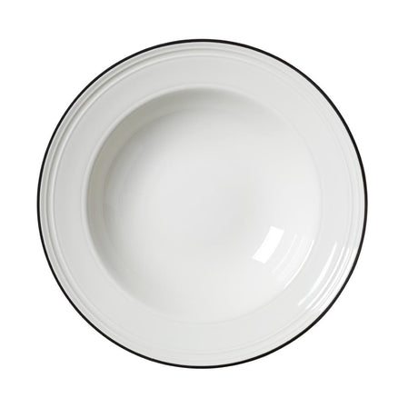 Steelite Bead Black Band Pasta Plates 240mm (Pack of 12) - VV2679 Plates Steelite