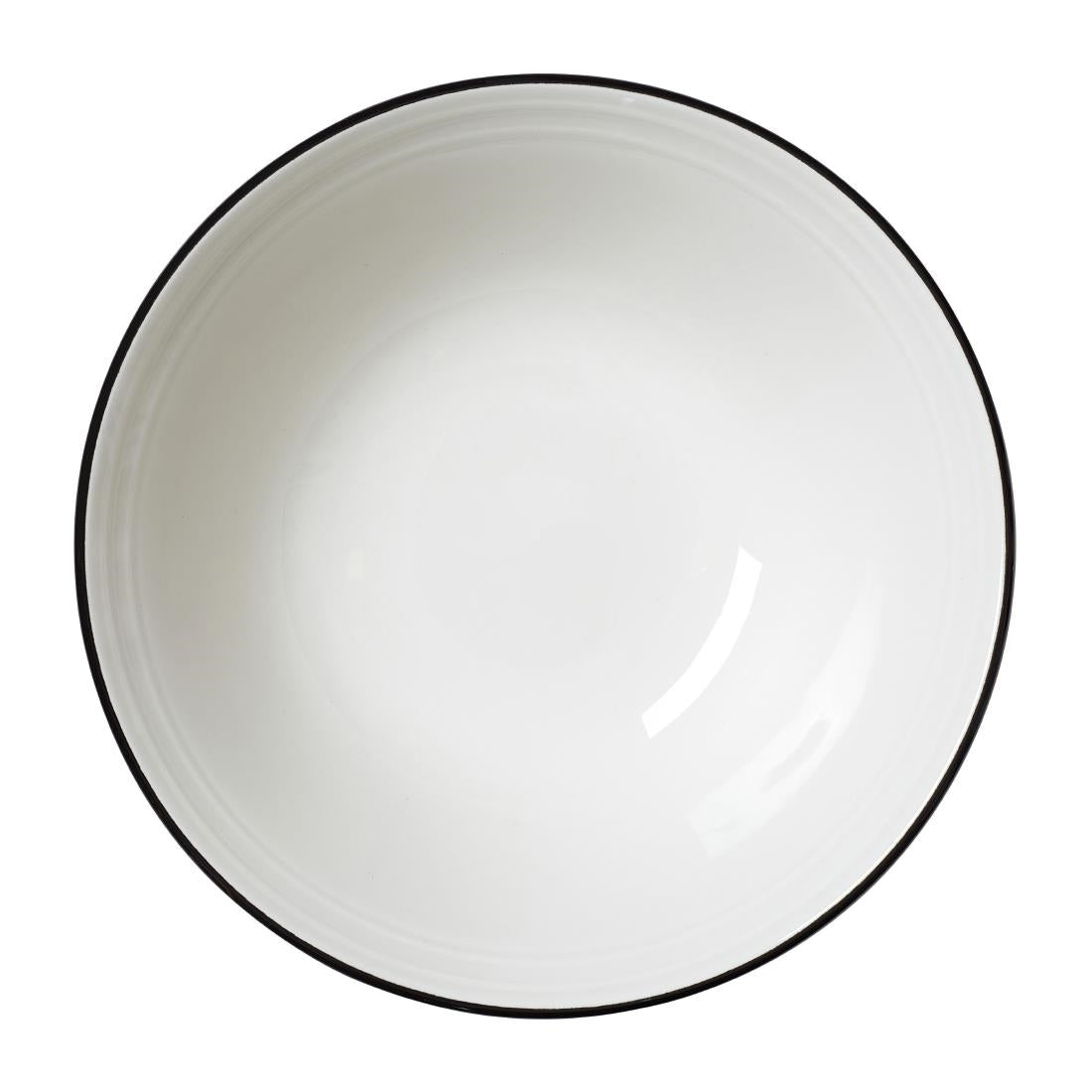Steelite Bead Black Band Oatmeal Bowls 165mm (Pack of 12) - VV2680 Bowls Steelite