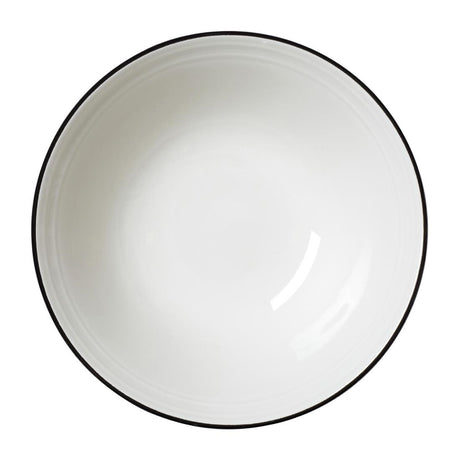 Steelite Bead Black Band Oatmeal Bowls 165mm (Pack of 12) - VV2680 Bowls Steelite