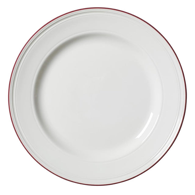 Steelite Bead Maroon Band Plates 285mm (Pack of 6) - VV2683 Plates Steelite