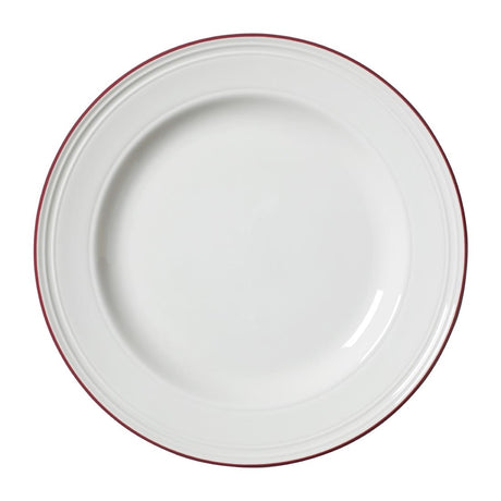 Steelite Bead Maroon Band Plates 255mm (Pack of 12) - VV2685 Plates Steelite