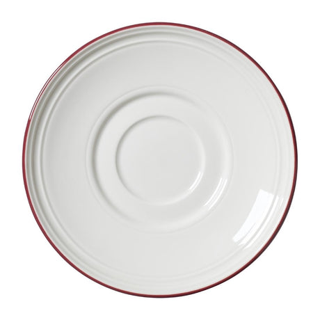 Steelite Bead Maroon Band Saucers 150mm (Pack of 12) - VV2688 Steelite Performance Steelite   