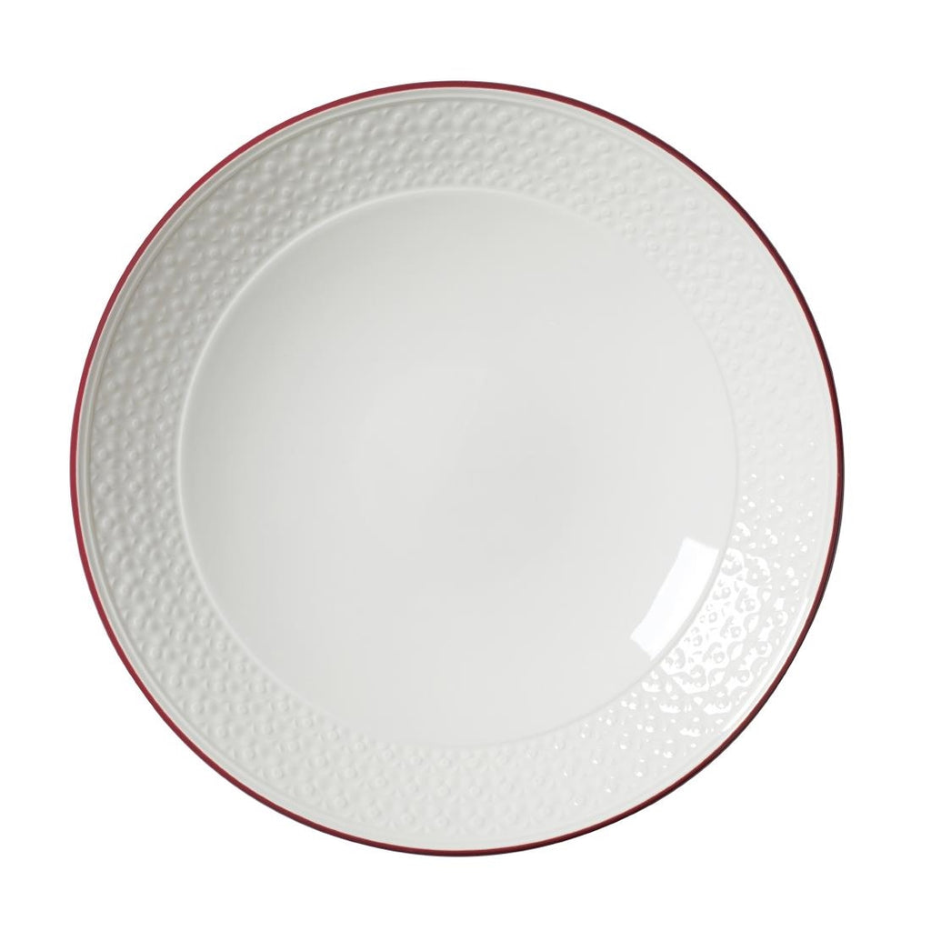 Steelite Bead Maroon Band Coupe Bowls 259mm (Pack of 12) - VV2689 Bowls Steelite