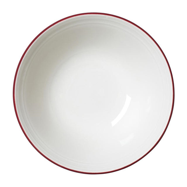 Steelite Bead Maroon Band Oatmeal Bowls 165mm (Pack of 12) - VV2691 Bowls Steelite