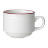 Steelite Bead Maroon Band Stacking Cups 200ml (Pack of 12) - VV2692 Cups and Mugs Steelite