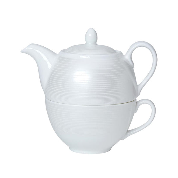 William Edwards Spiro Teacup and Pot Sets White (Pack of 6) - VV3007 Cups and Mugs Steelite