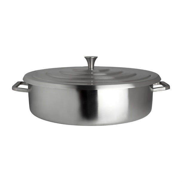 Steelite Creations Homestyle Brushed Stainless Round Chafer 9.1L - VV3903  Steelite   