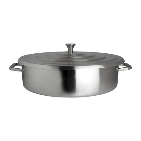Steelite Creations Homestyle Brushed Stainless Round Chafer 9.1L - VV3903  Steelite   