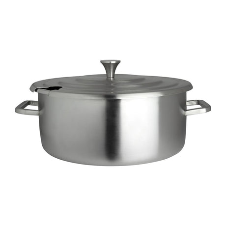 Steelite Creations Homestyle Brushed Stainless Round Soup Chafer 5.2L - VV3905  Steelite   