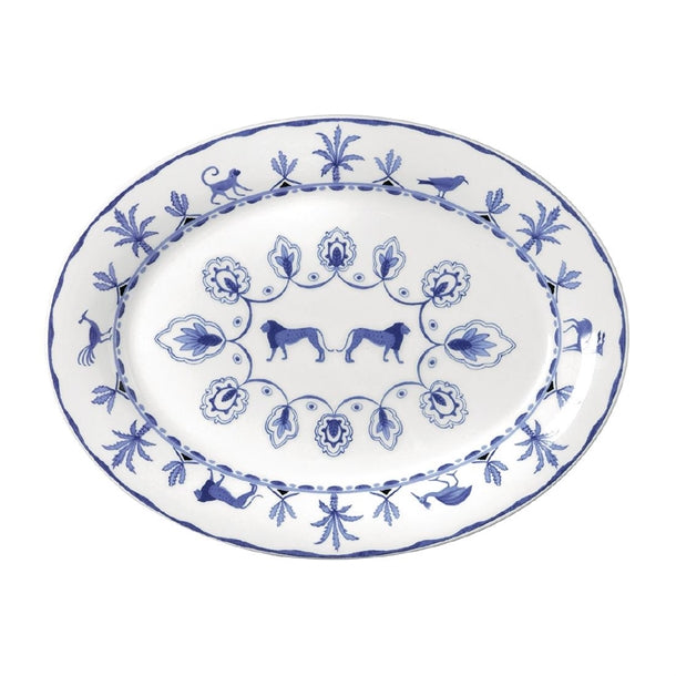 William Edwards Sultan's Garden Blue Oval Tray Misc 350mm (Pack of 6) - VV3975 William Edwards Fine Bone Chin Steelite   