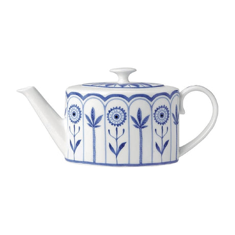 William Edwards Sultan's Garden Blue 2 Cup Oval Teapot Coupe 550ml (Pack of 6) - VV3978 Cups and Mugs Steelite