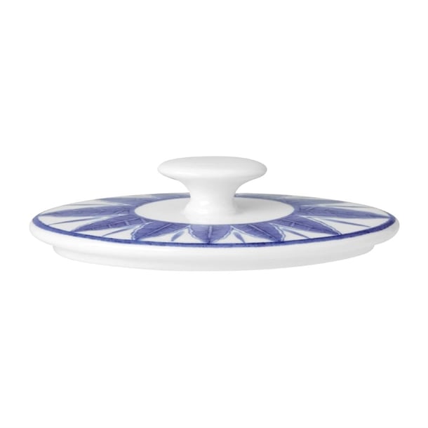 William Edwards Sultan's Garden Blue Oval Covered Sugar Lid Fits AND0335 (Pack of 12) - VV3981 William Edwards Fine Bone Chin Steelite   