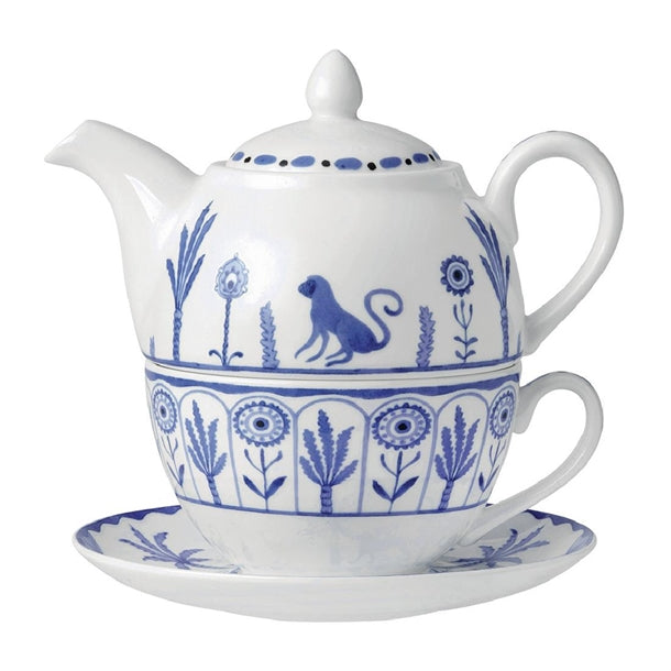 William Edwards Sultan's Garden Blue Tea for One Set Coupe (Pack of 6) - VV3982 William Edwards Fine Bone Chin Steelite   
