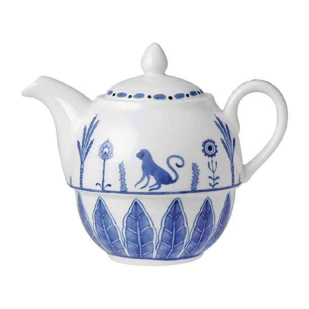 William Edwards Sultan's Garden Blue Tea For One Teapot Coupe 460ml (Pack of 6) - VV3984 William Edwards Fine Bone Chin Steelite   