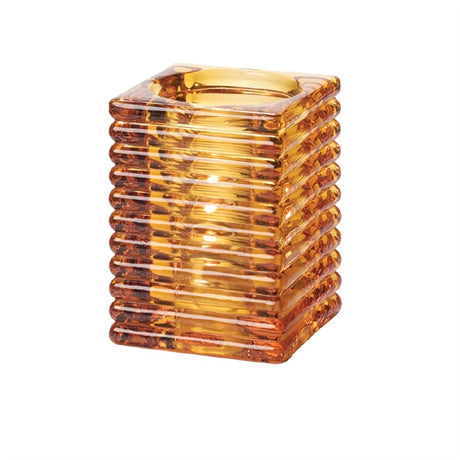 Hollowick Horizontal Rib Block Amber Glass Lamp 73mm x 105mm (Pack of 6) - VV4026  Hollowick   