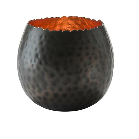 Hollowick Cauldron Hammered Dark Bronze & Copper Leaf Metal Votive (Pack of 6) - VV4041  Hollowick   