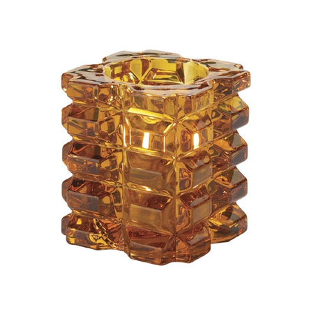 Hollowick Faceted Cube Amber Glass Votive 76mm x 83mm (Pack of 6) - VV4060  Hollowick   