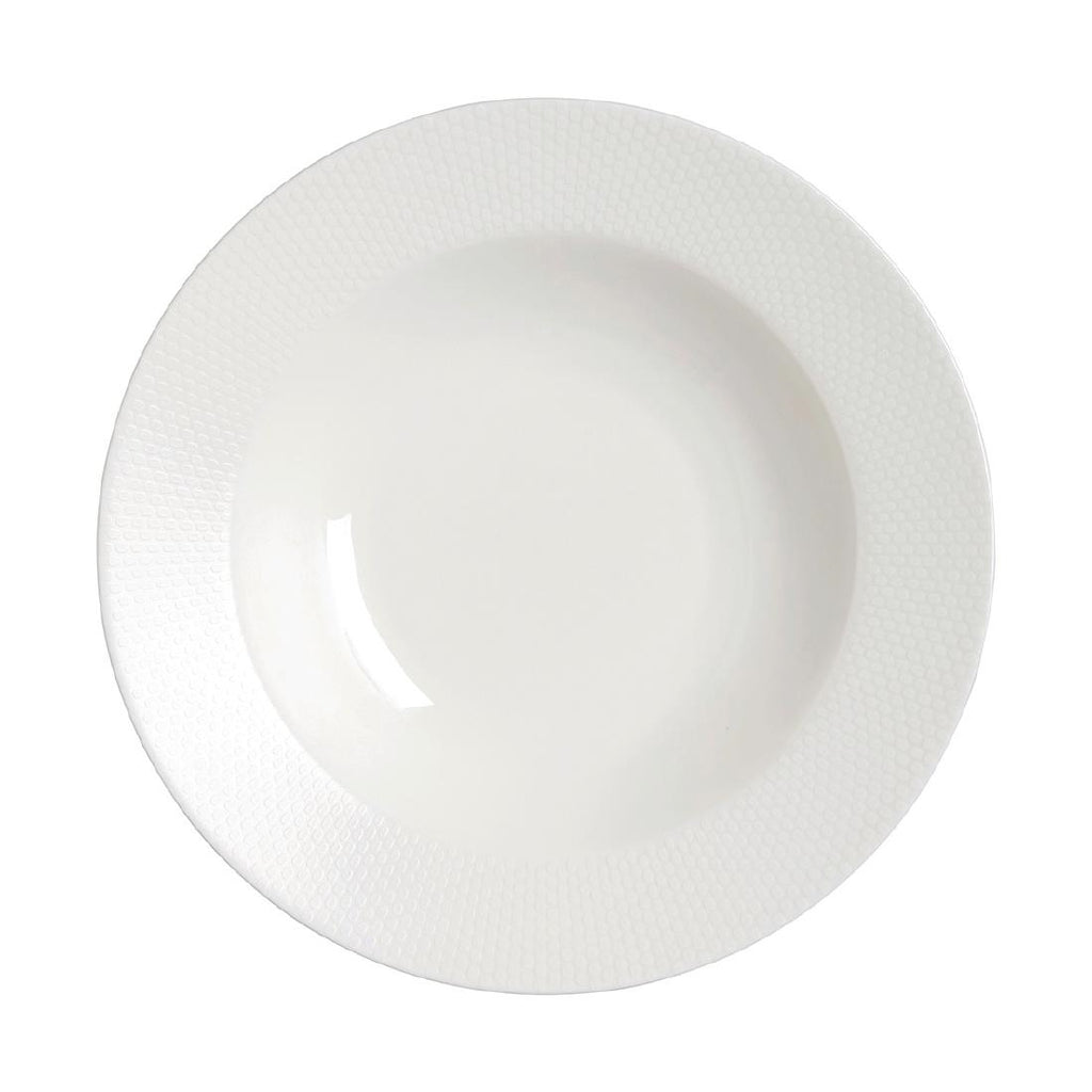 William Edwards Quanta Large Rim Bowls - Classic White 280mm (Pack of 6) - VV4464 Bowls Steelite