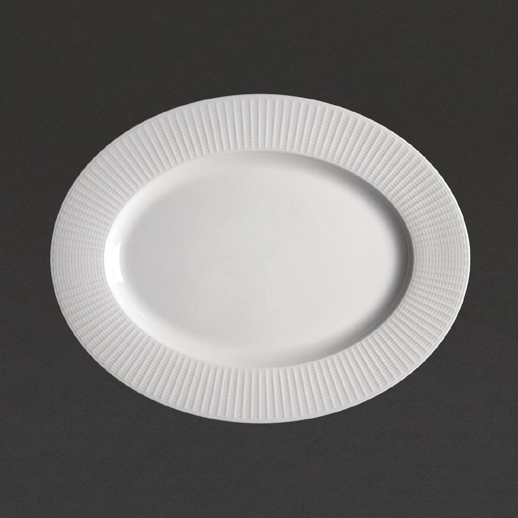 Steelite Willow Oval Plate. length 330mm. (Pack of 12) - VV676 Plates Steelite