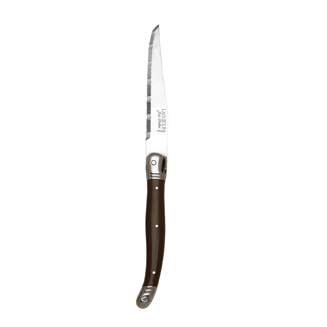 Laguiole Serrated Steak Knives Pepper Handle (Pack of 6) - VV955  Laguiole   