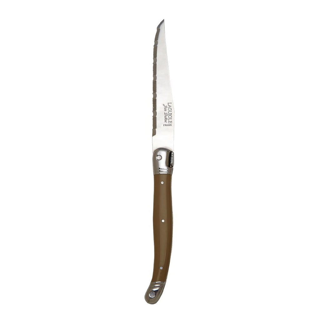 Laguiole Steak Knife Toupe Handle Serrated 1.2mm Blade (Pack of 6) - VV956  Laguiole   
