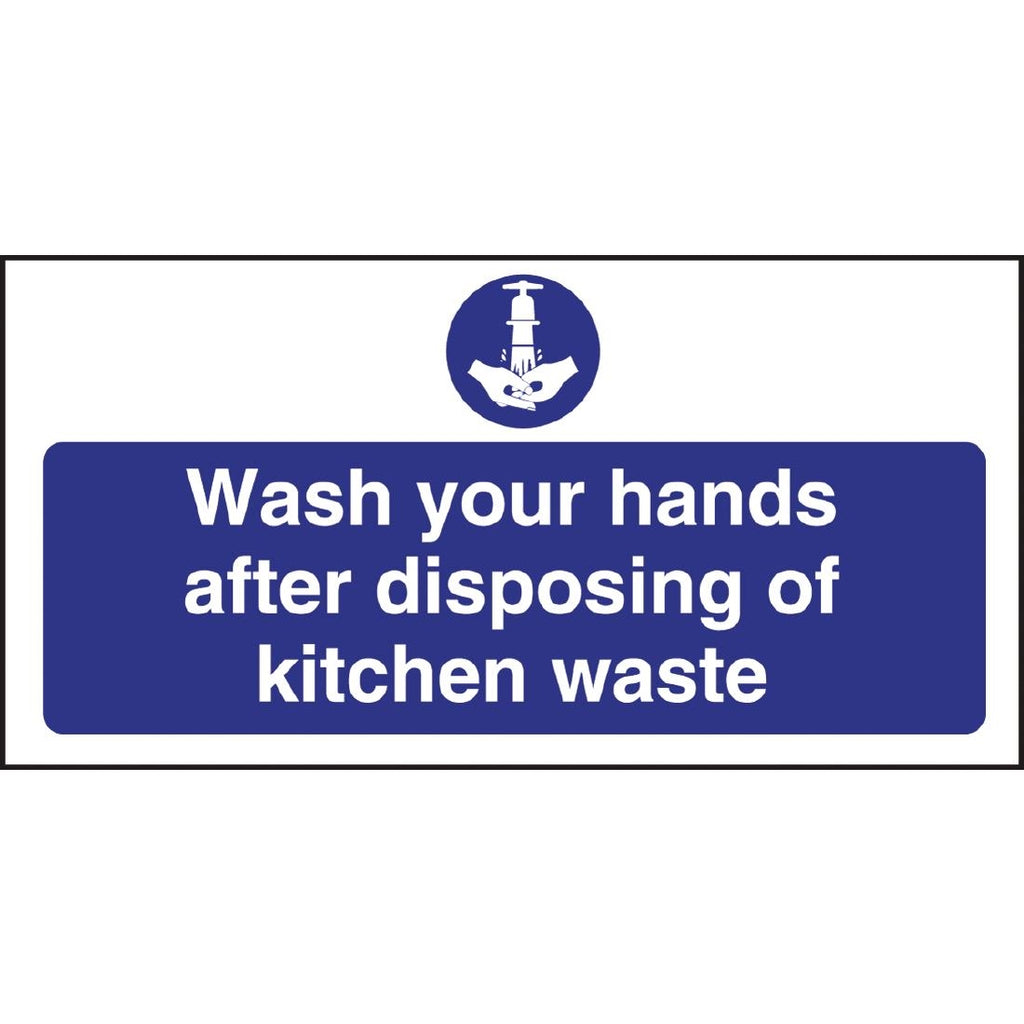 Vogue Wash Hands Kitchen Waste Sign - W191  Vogue   