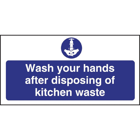 Vogue Wash Hands Kitchen Waste Sign - W191  Vogue   