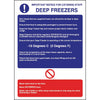 Vogue Deep Freezer Guidelines Sign - W195  Vogue   