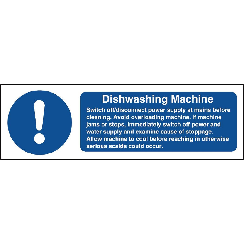 Vogue Dishwasher Machine Safety Sign - W199  Vogue   