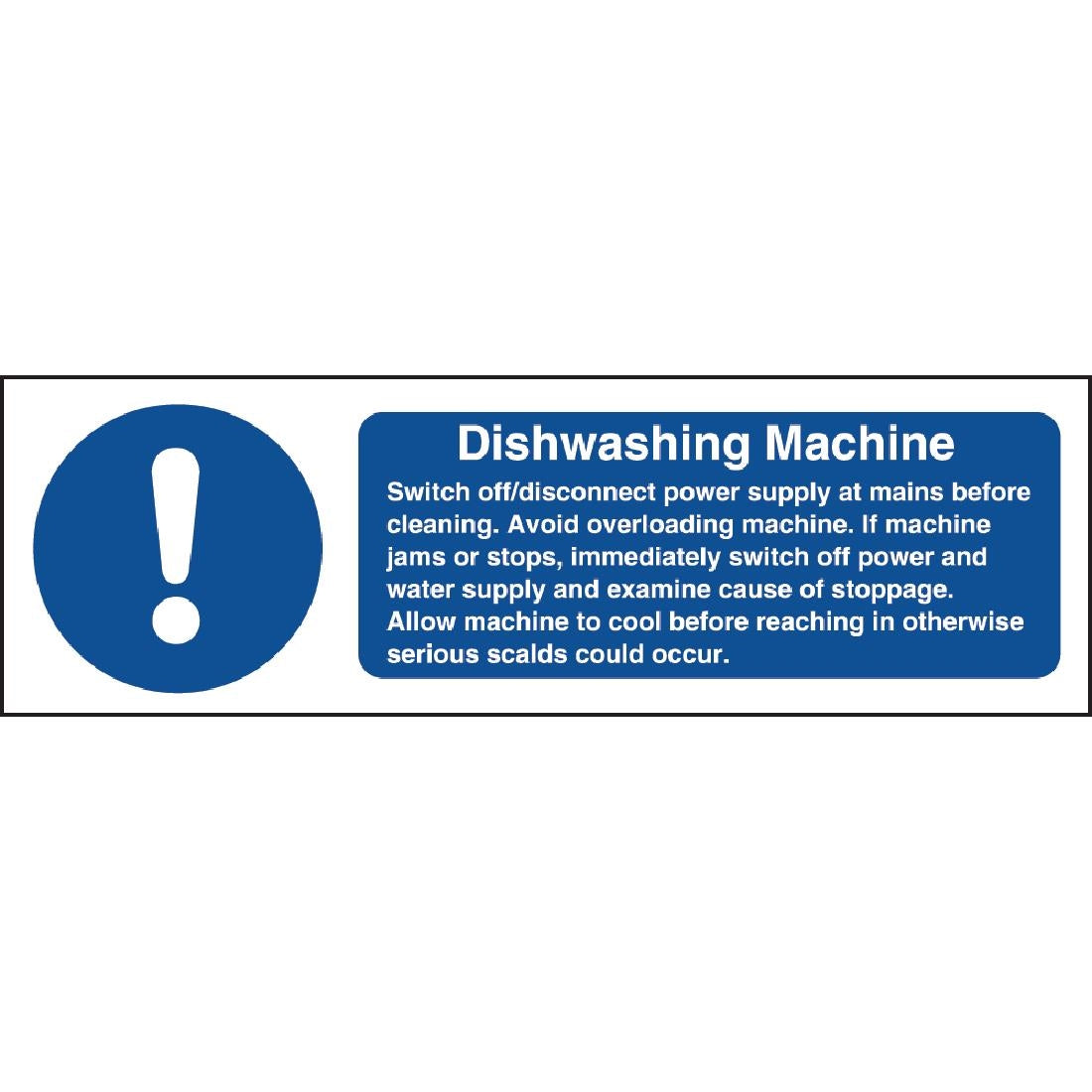 Vogue Dishwasher Machine Safety Sign - W199  Vogue   