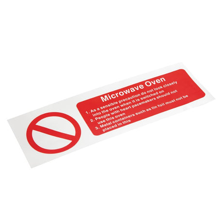 Vogue Microwave Oven Safety Sign - W231  Vogue   
