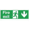 Fire Exit Sign Arrow Down - W300  Vogue   