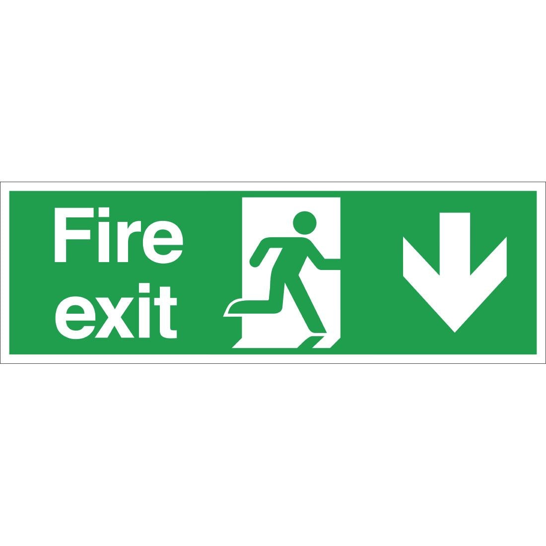 Fire Exit Sign Arrow Down - W300  Vogue   