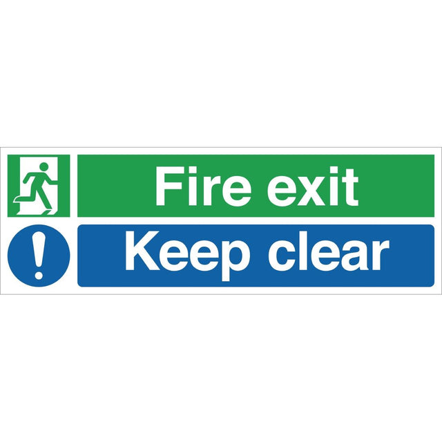 Fire Exit Keep Clear Sign - W311  Vogue   
