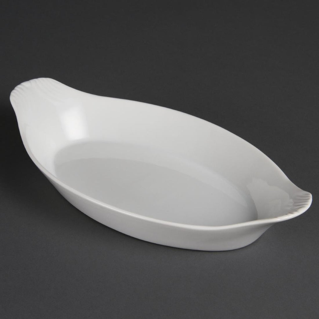 Olympia Whiteware Oval Eared Dishes 289mm (Pack of 6) - W411 Olympia Crockery Olympia   