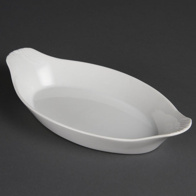 Olympia Whiteware Oval Eared Dishes 289mm (Pack of 6) - W411 Olympia Crockery Olympia   
