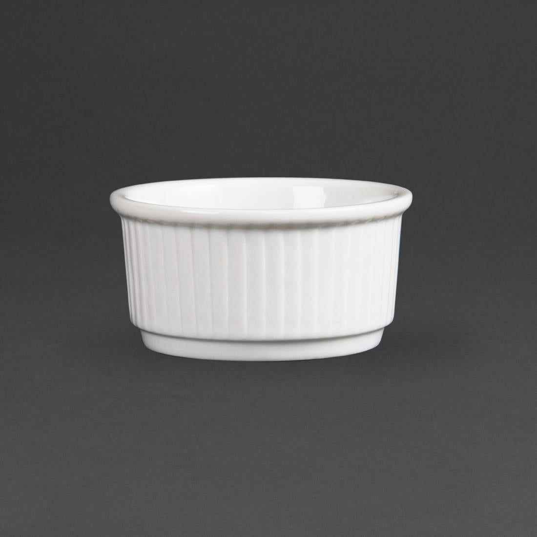 Olympia Whiteware Stacking Ramekins 85mm (Pack of 12) - W421 Olympia Crockery Olympia   