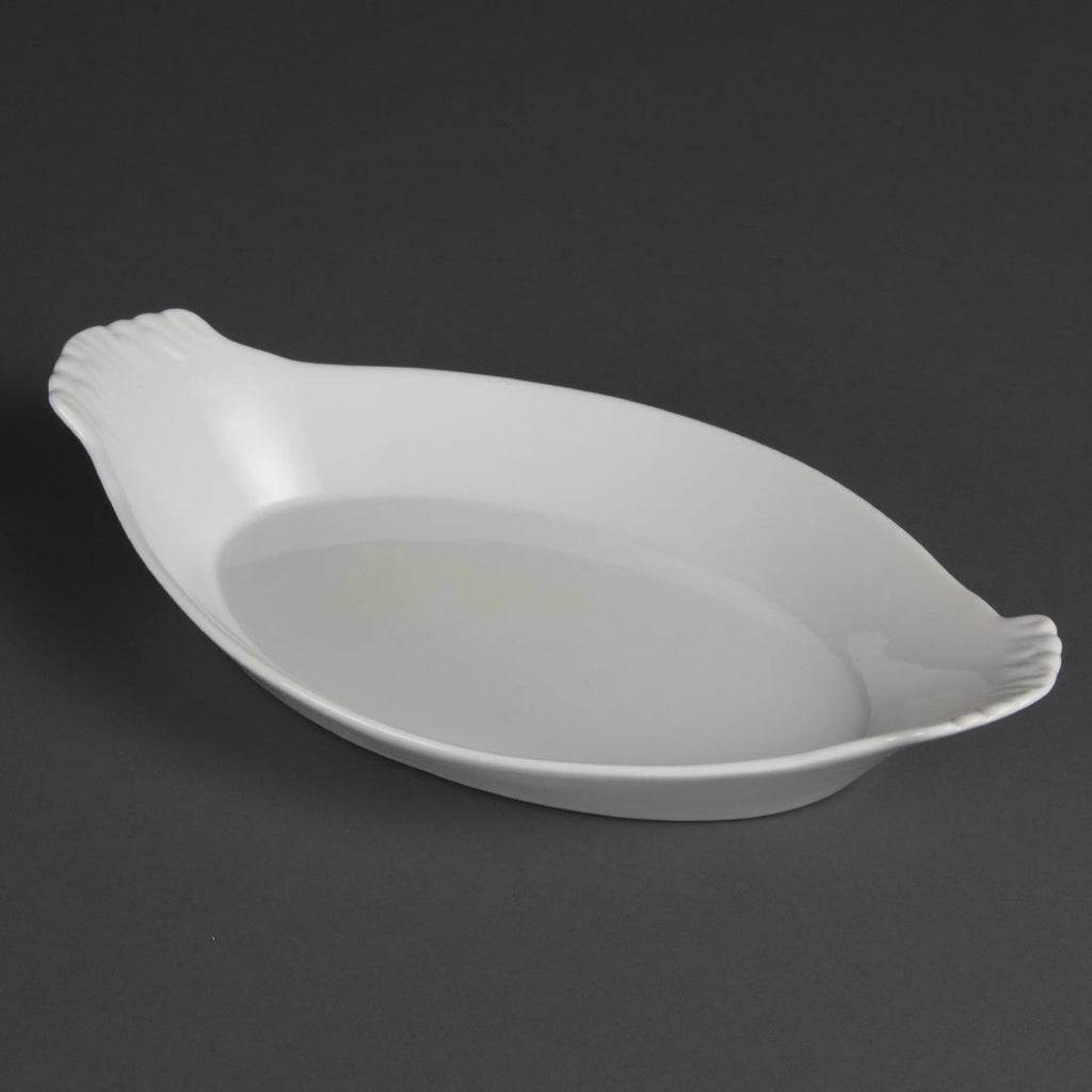 Olympia Whiteware Oval Eared Dishes 320x 177mm (Pack of 6) - W423 Olympia Crockery Olympia   