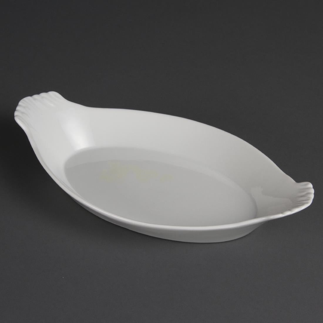 Olympia Whiteware Oval Eared Dishes 320x 177mm (Pack of 6) - W423 Olympia Crockery Olympia   