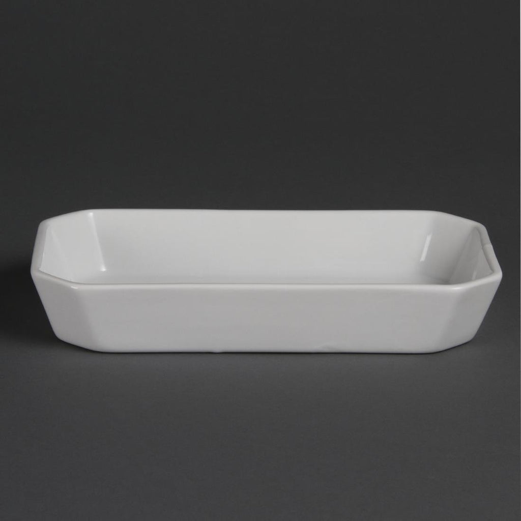 Olympia Whiteware Rectangular Hors d'Oeuvre Dishes 235x 122mm (Pack of 6) - W438 Olympia Crockery Olympia   