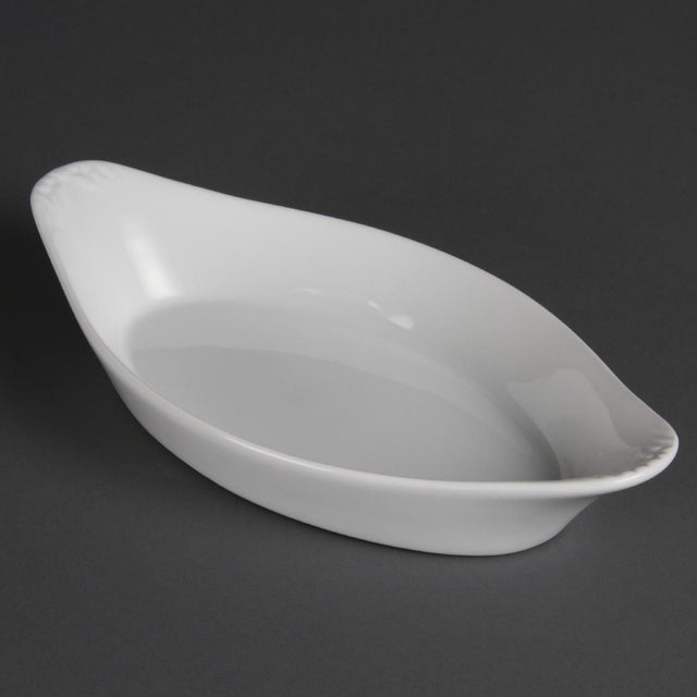 Olympia Whiteware Oval Eared Dishes 262mm (Pack of 6) - W440 Olympia Crockery Olympia   