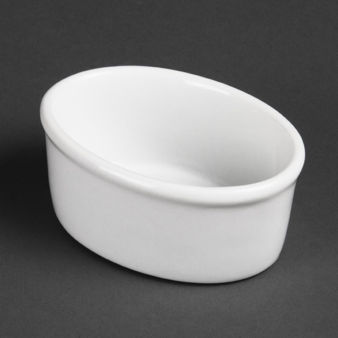 Olympia Whiteware Oval Ramekins 105mm (Pack of 12) - W445 Olympia Crockery Olympia   
