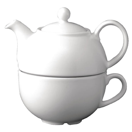 Churchill Plain Whiteware Teapots 370ml (Pack of 4) - W905 Churchill Super Vitrified Churchill   