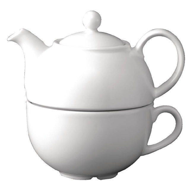Churchill Plain Whiteware Teapots 370ml (Pack of 4) - W905 Churchill Super Vitrified Churchill   