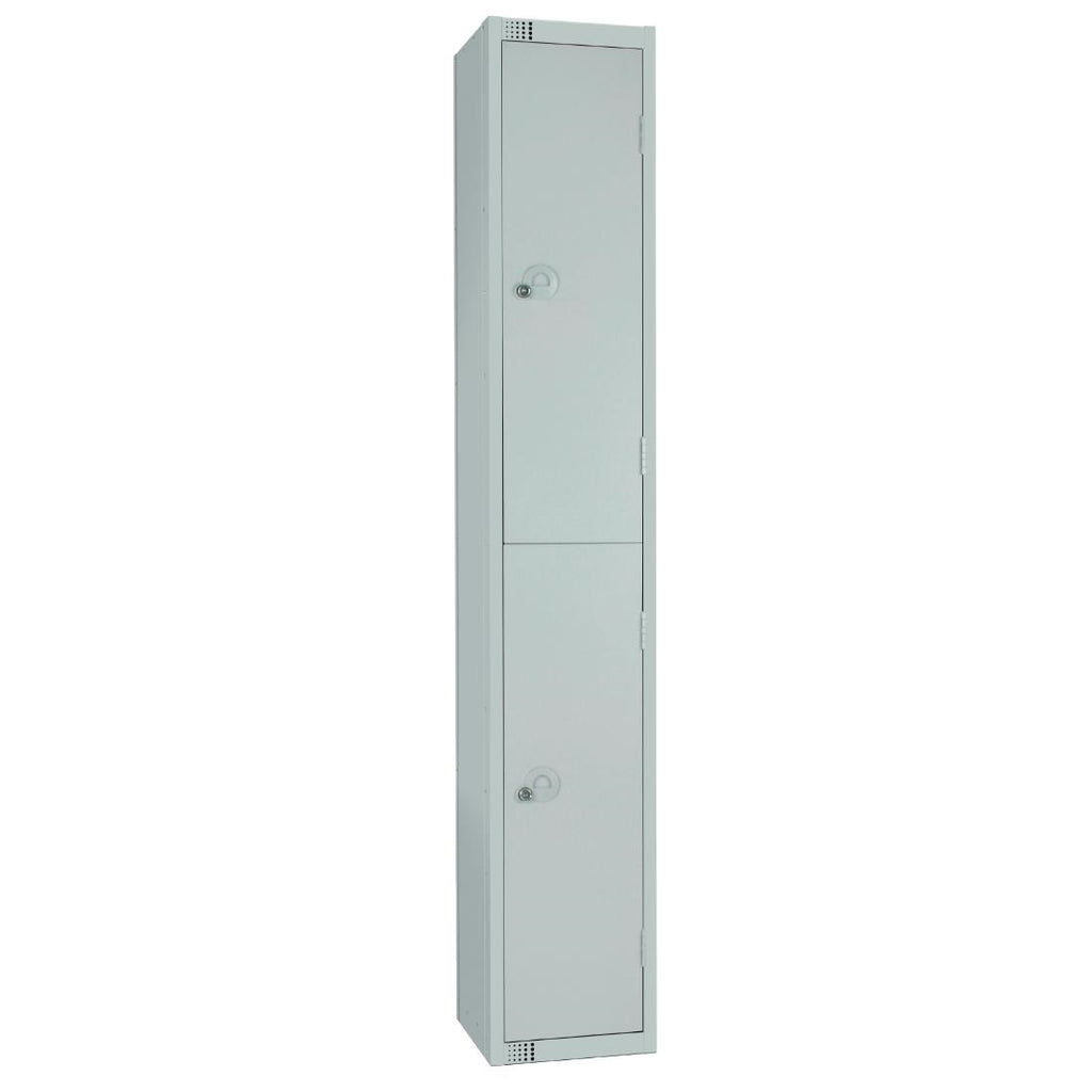 Elite Double Door Camlock Locker with Sloping Top Grey - W930-CS Steel Lockers 300mm Deep Elite Lockers   