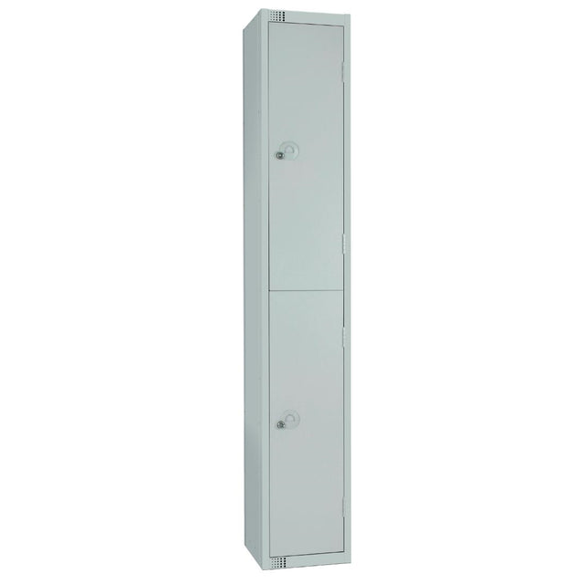 Elite Double Door Camlock Locker with Sloping Top Grey - W930-CS Steel Lockers 300mm Deep Elite Lockers   