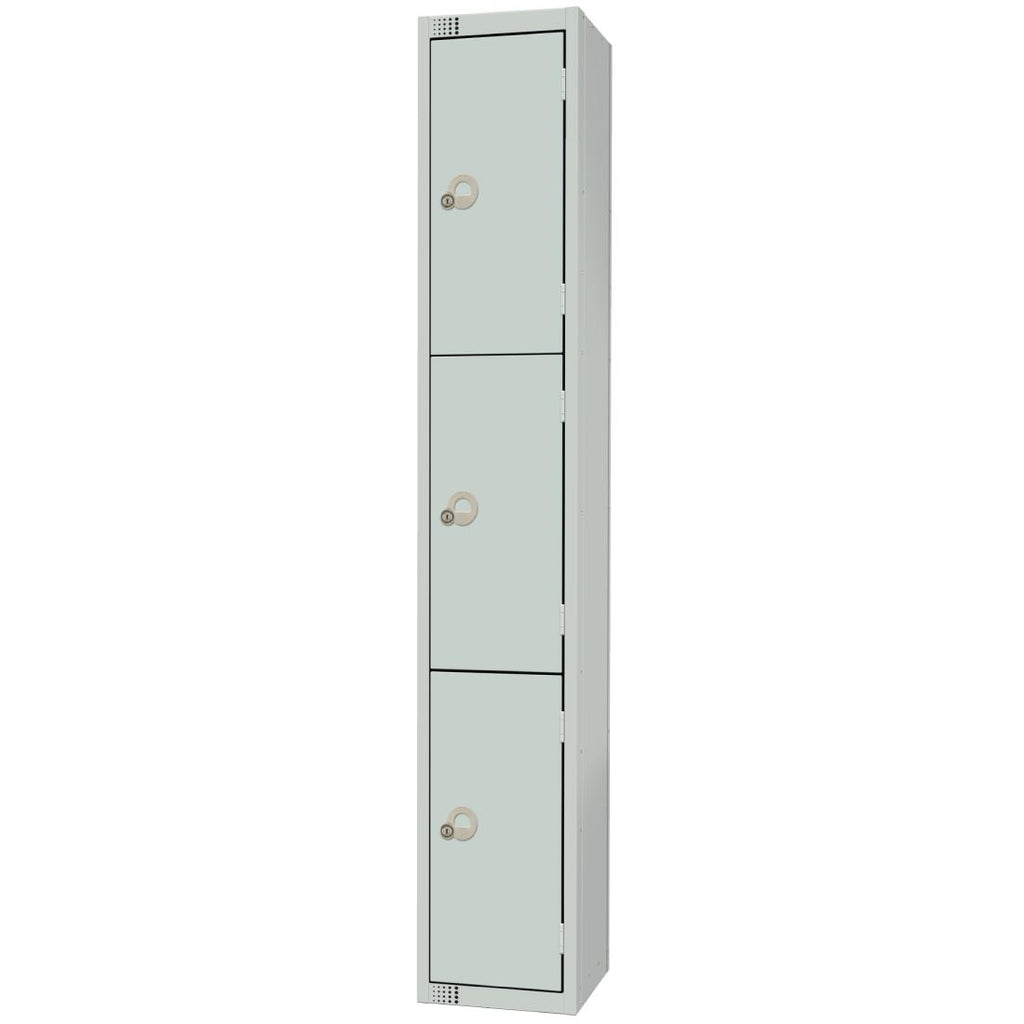 Elite Three Door Camlock Locker Grey - W931-C Steel Lockers 300mm Deep Elite Lockers   